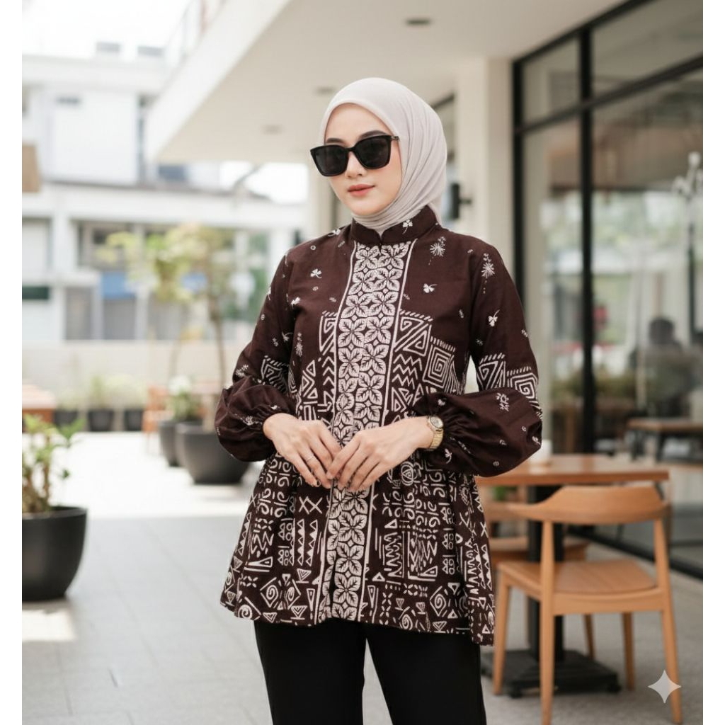Baju Batik wanita modern batik kantoran batik atasan kantoran