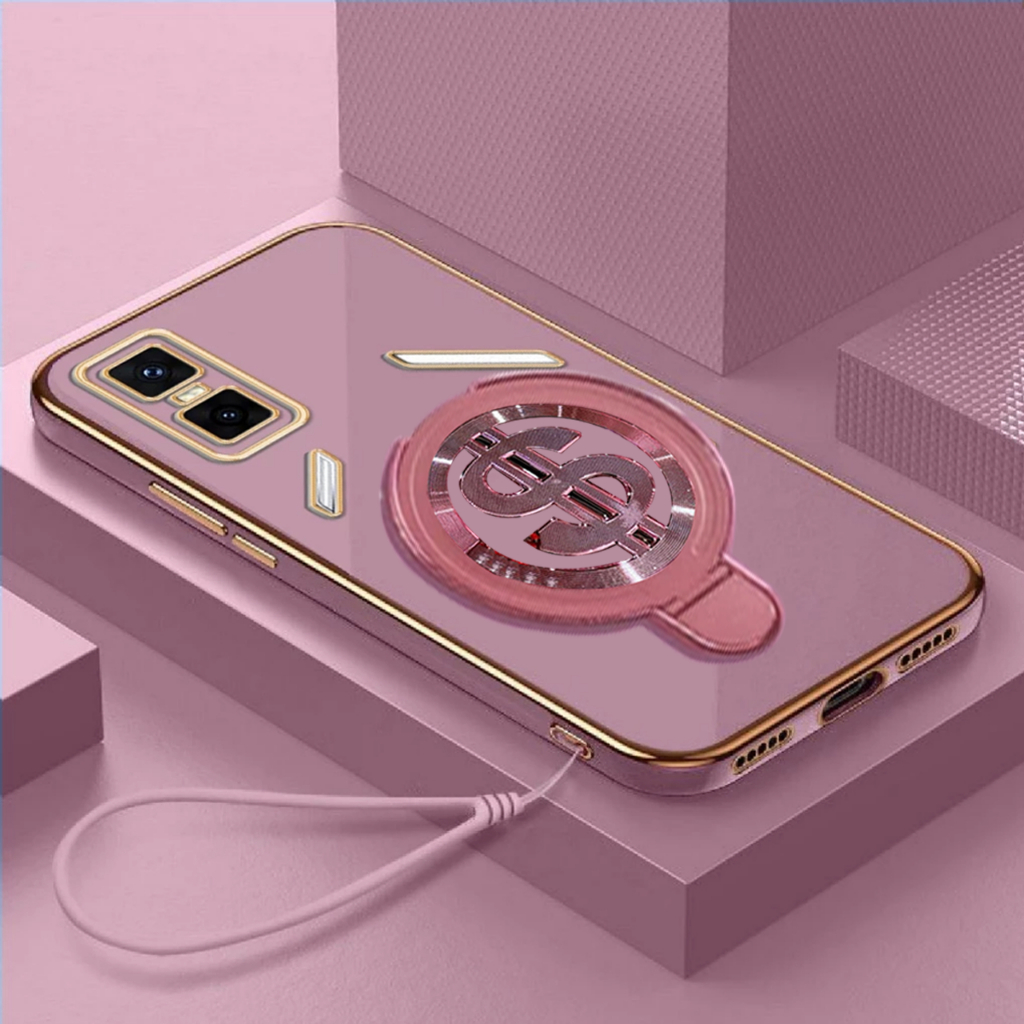 Case Hp INFINIX GT 30 30 PRO 20 PRO Plating Dollar Ring Stand Wireless Charging