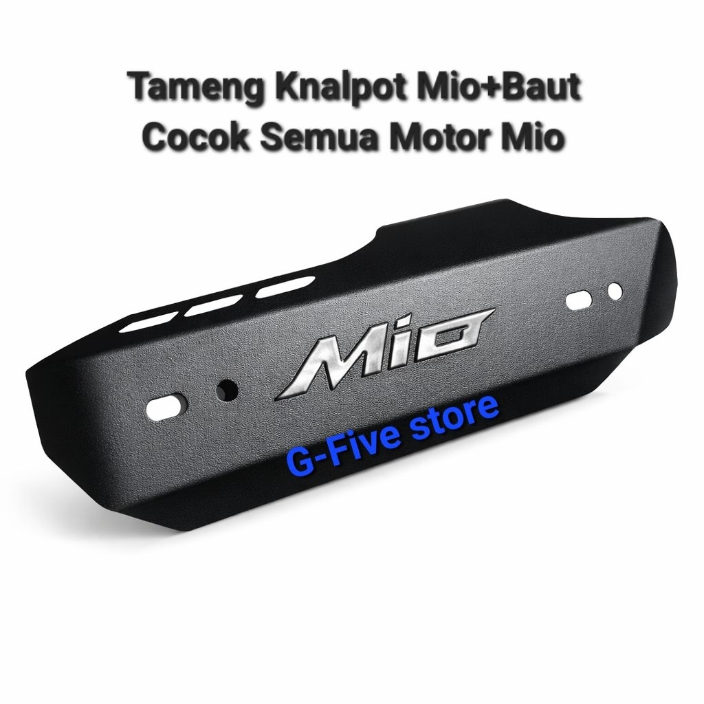 Cover Knalpot Mio Universal Plus Baut | Tameng Knalpot Mio ABS Anti Panas & Anti Pecah – Hitam Doff