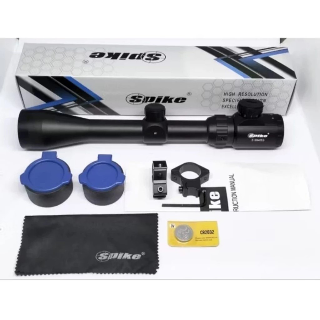 Teleskop Spike 3 Lampu 3-9x40 EG RGB Merah Hijau Biru