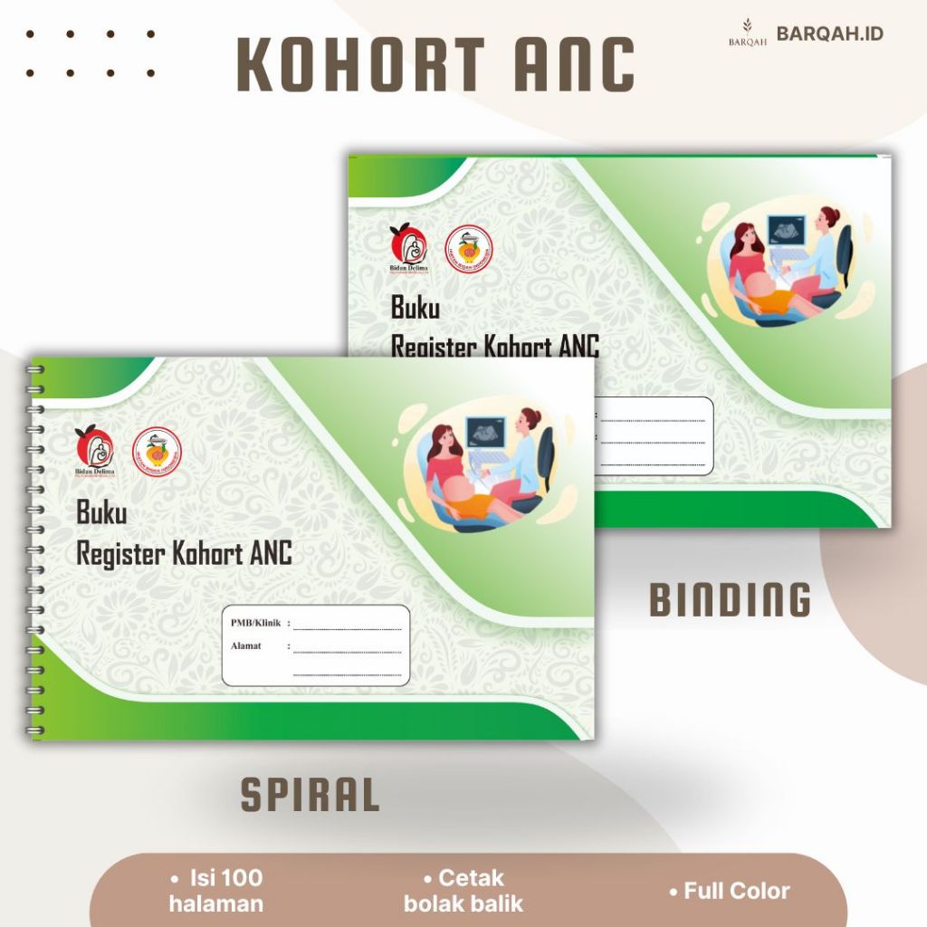ku Register Kohort ANC Ibu Hamil – Full Color 100 Halaman | Spiral / Binding