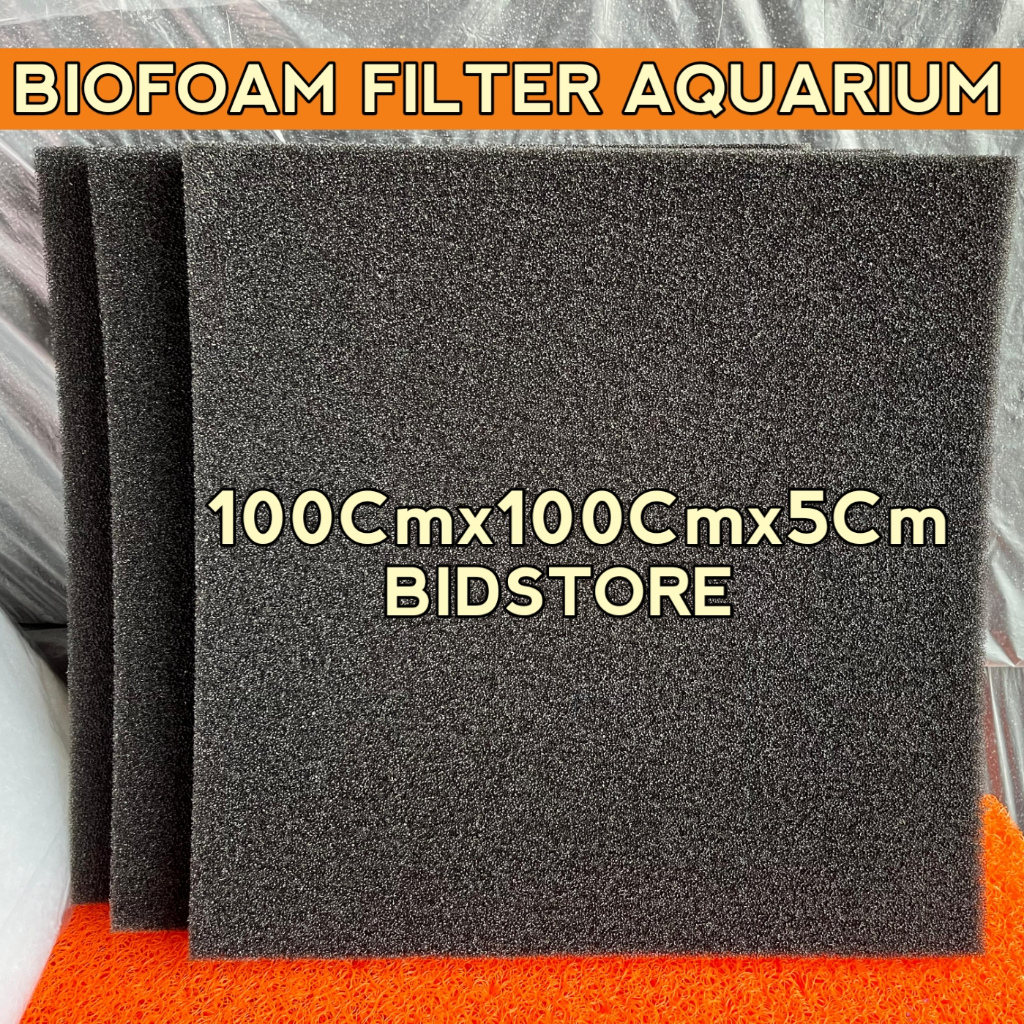 BioFoam Bio foam Filter 100x100x5cm Busa hitam filter aquarium dan kolam koi
