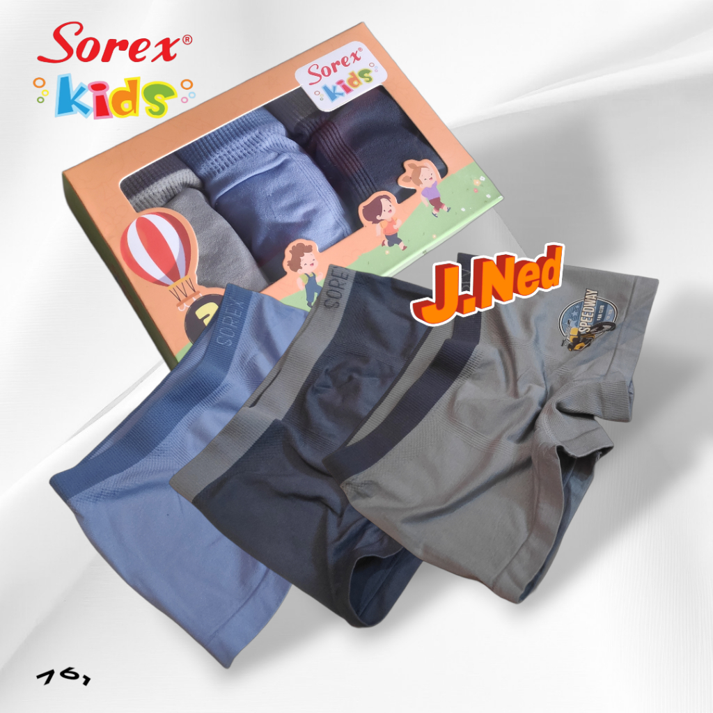 J761 (3-12 Pcs) Sorex Kids Boxer Anak Laki Laki Rajut, Cd Boxer Anak Cowok All Size Usia 6-9 Tahun