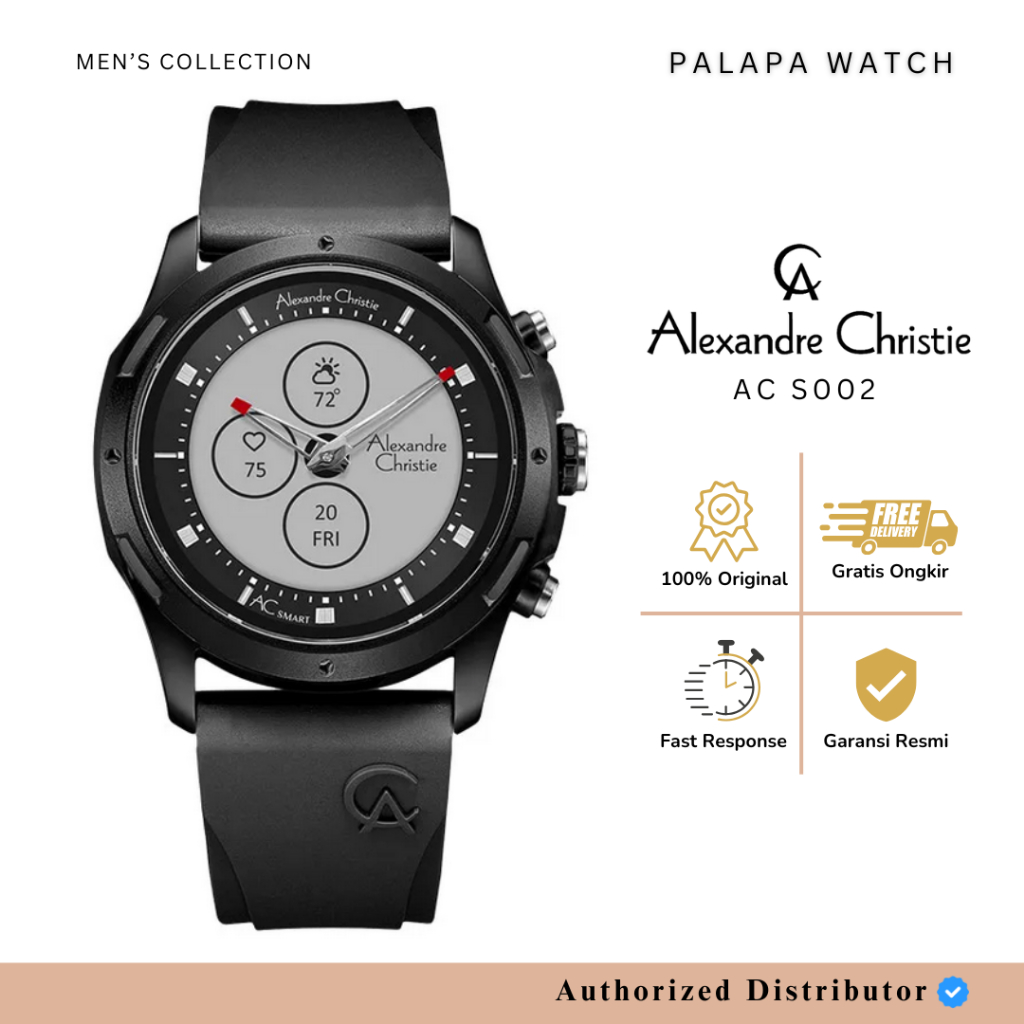 Jam Tangan Pria / Wanita Alexandre Christie AC S002 Rubber Smartwatch Original