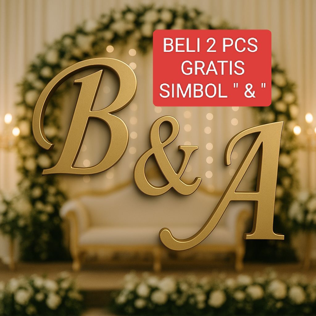 Huruf kayu A-Z custom I dekorasi wedding & lamaran