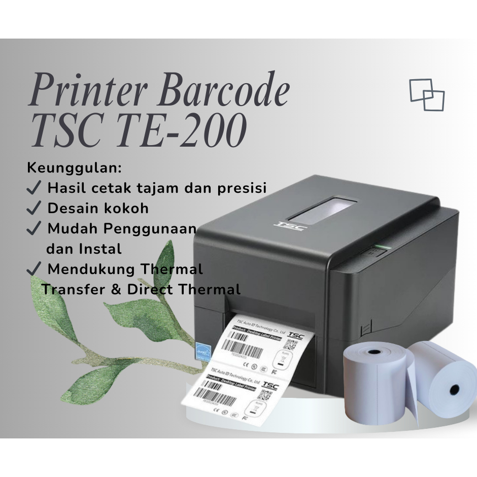 Printer Barcode TSC TE-200 – Thermal Transfer & Direct Thermal