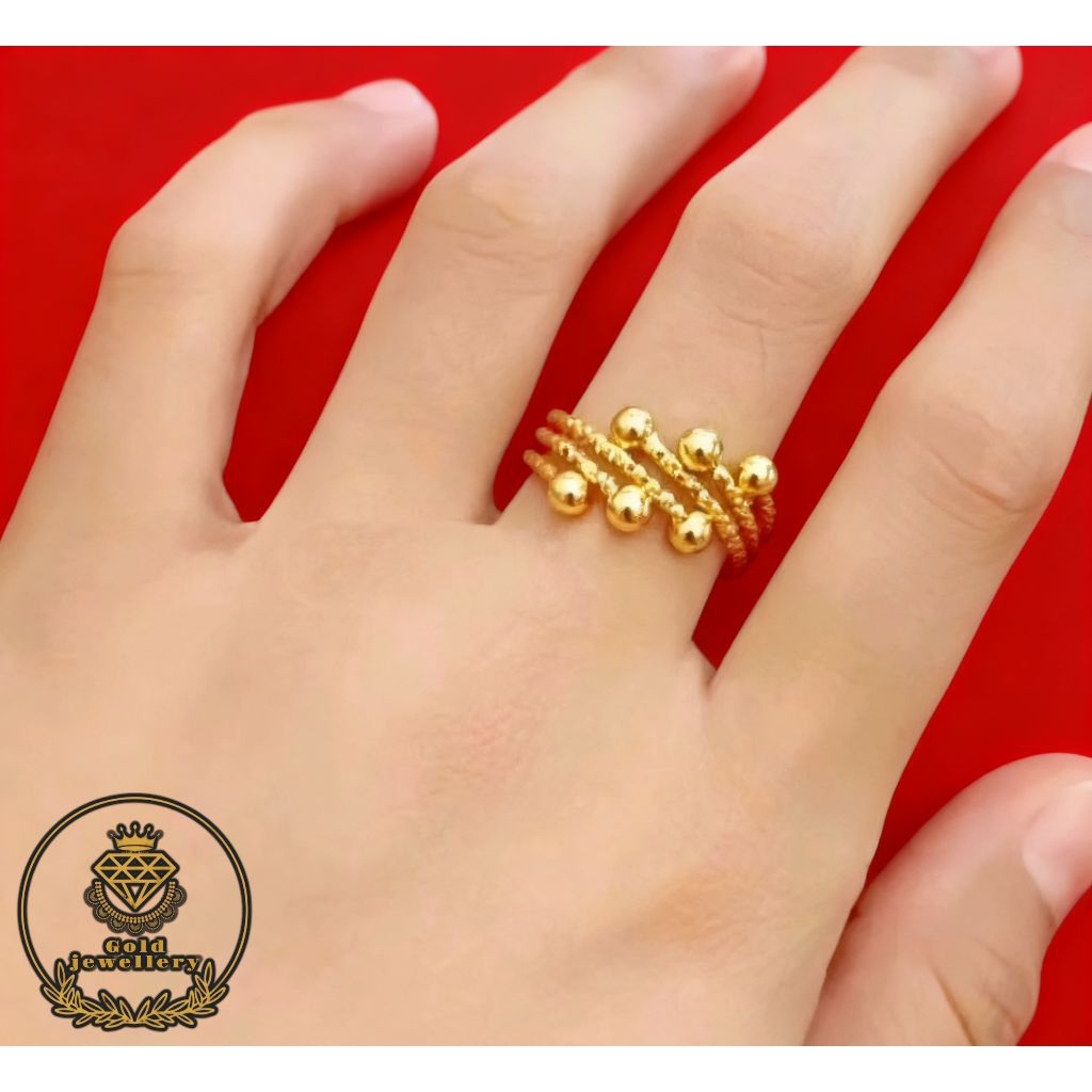 cincin wanita terbaru emas Asli Model melintir berlapis Emas Muda Asli Free Surat