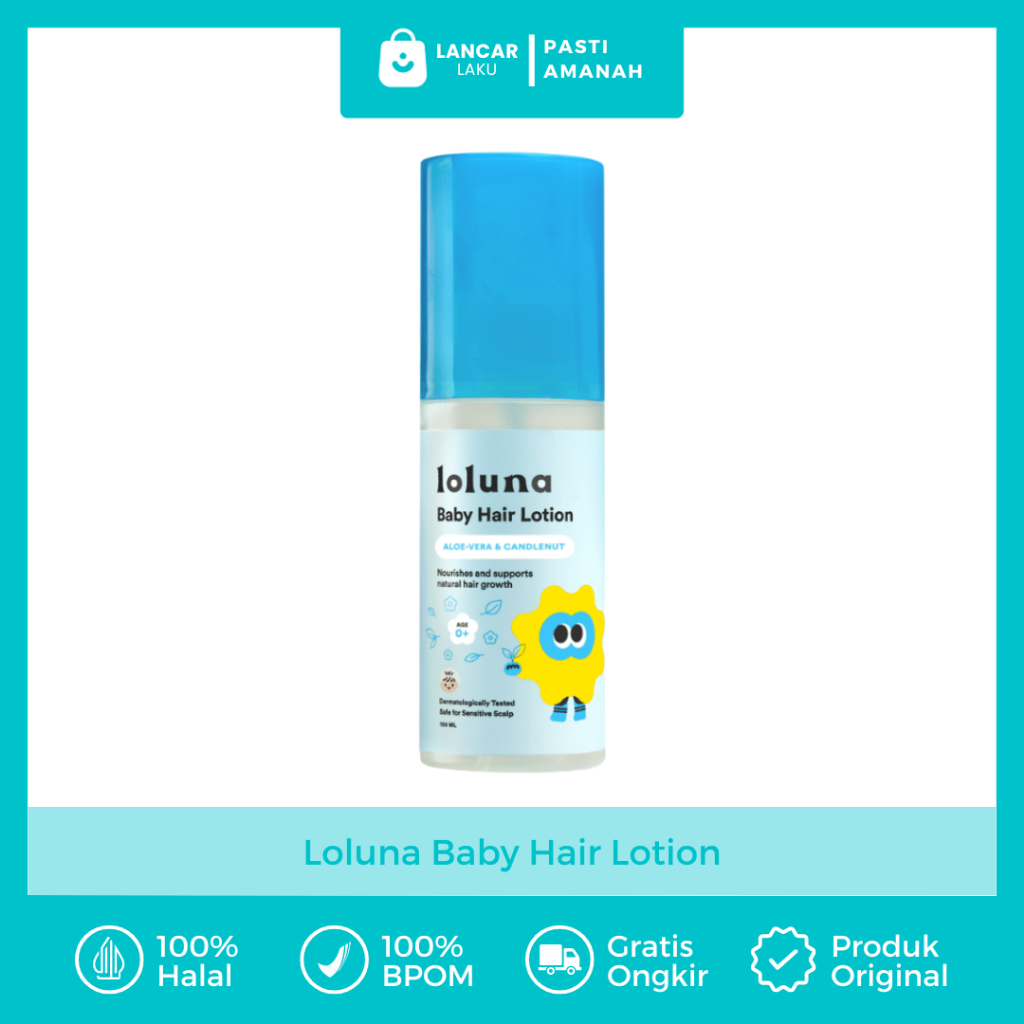 Loluna Hair Lotion Bayi Penumbuh Rambut Cepat Dan Tebal Untuk Anak Melebatkan Penyubur Pelebat