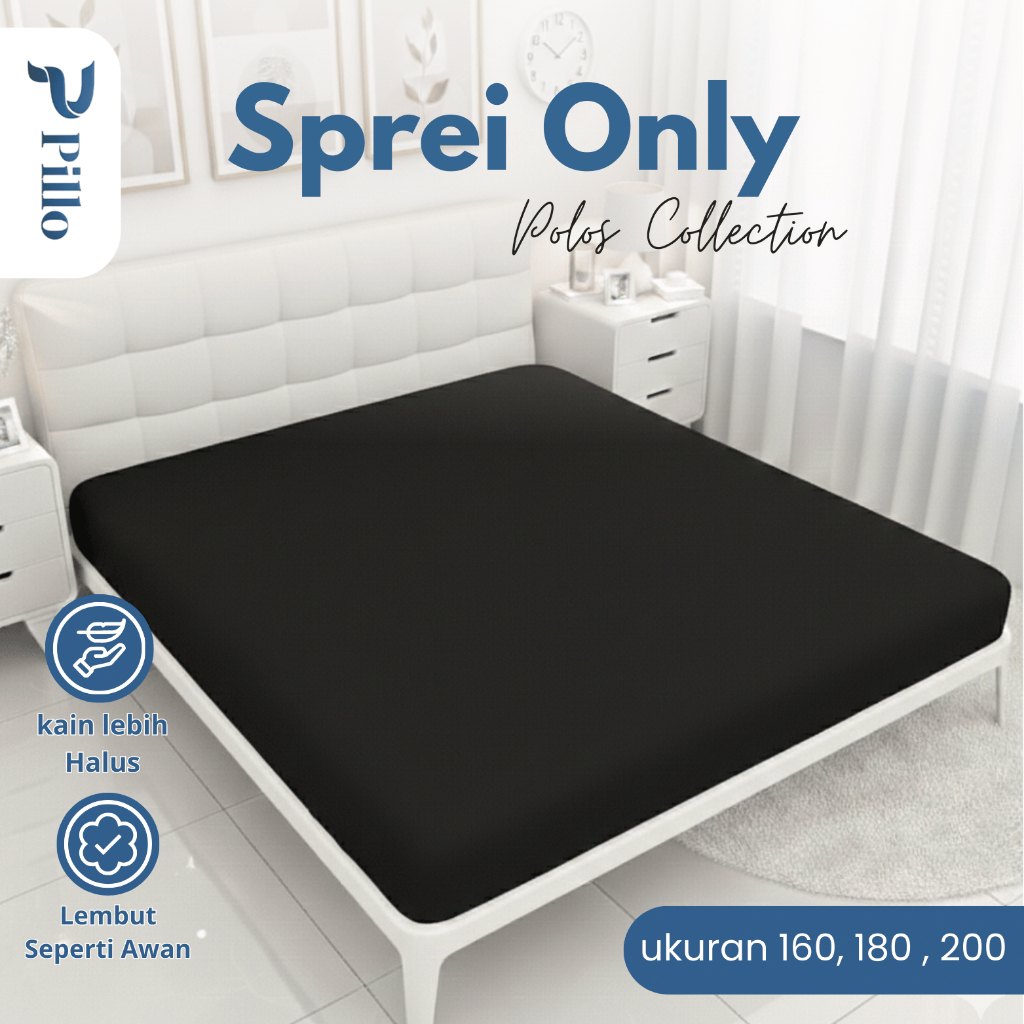 Pillo - Sprei Polos Only Ukuran 200, 180, 160 sprei saja sprei aesthtetic size jumbo no 1 no 2