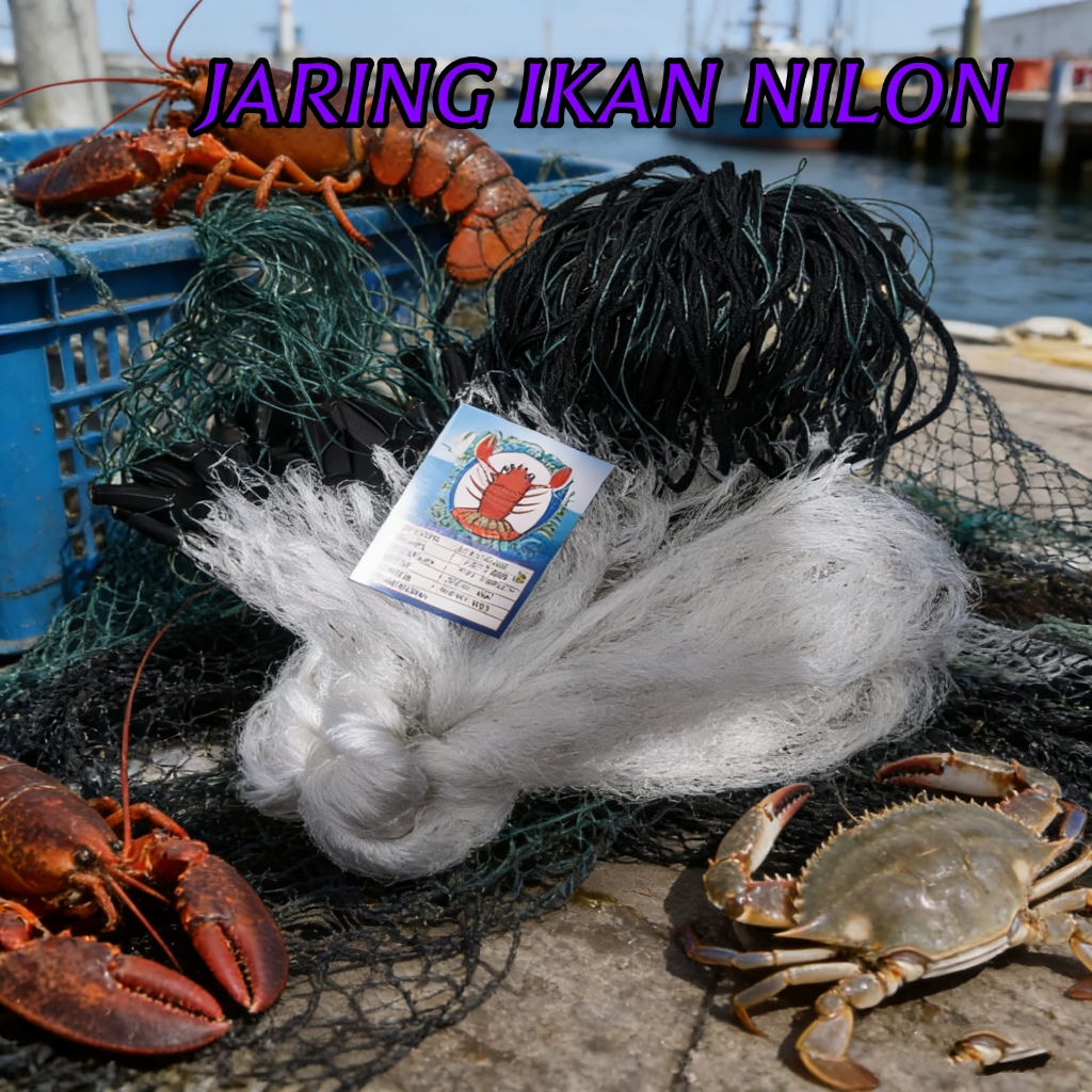 Jaring udang nylon 1 lapis 1 3/4Inch 4.5cm setengah jadi jaring kantong jaring gondron jaring Udang