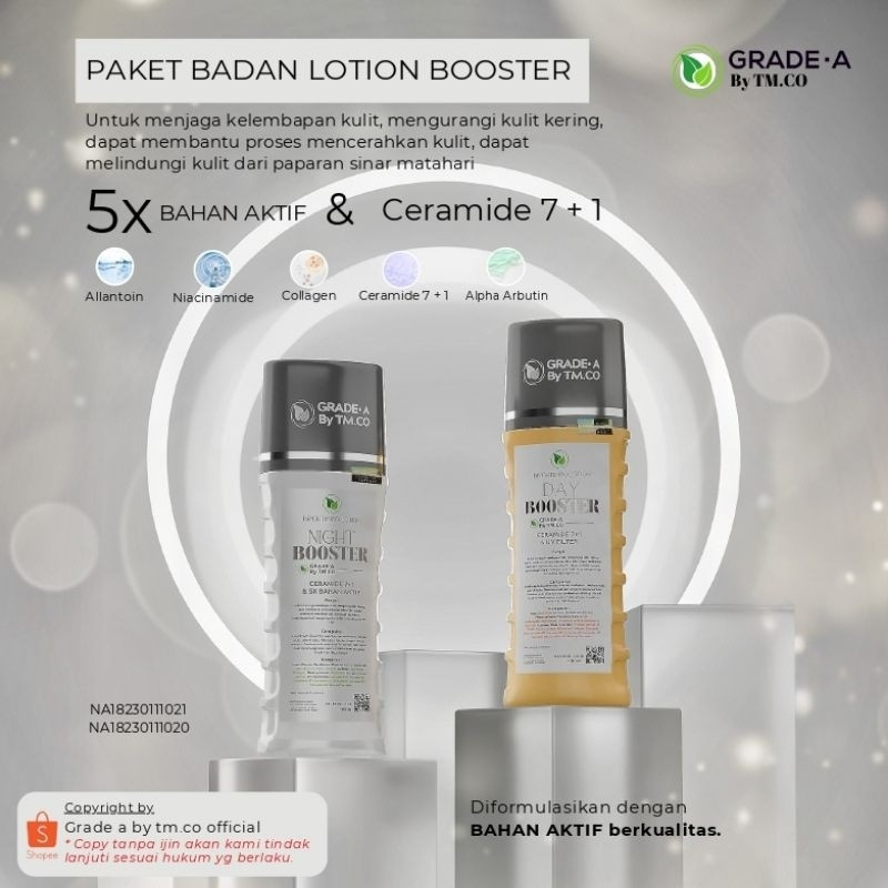 GRADE A BY TMCO - Paket Lotion Injeksi Boster Pagi Dan Malam 100ml