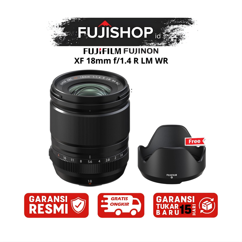 Fujifilm XF 18mm f/1.4 R LM WR Lens / Fujinon XF 18mm F/1.4 GARANSI RESMI