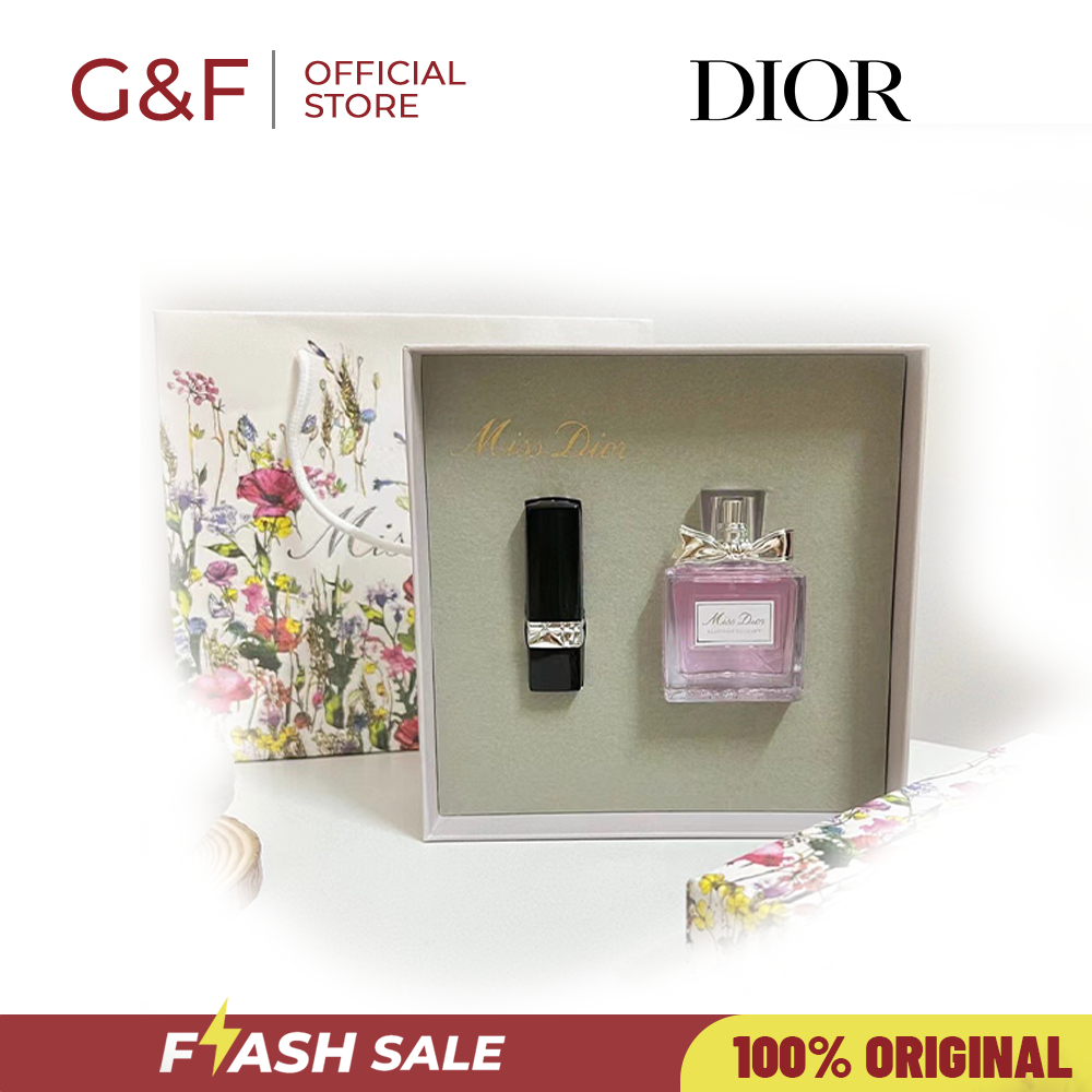 {100% Original }Dior Parfum Gift Set original |Miss Dior EDT 50ml +Dior lipstik Velvet #720 3.5gr Mi