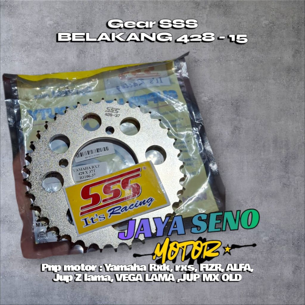 GER GEAR BELAKANG SSS 428 YAMAHA JUPITER Z / JUPITER MX / RX KING / FIZR / 125Z / RXZ UKURAN 37