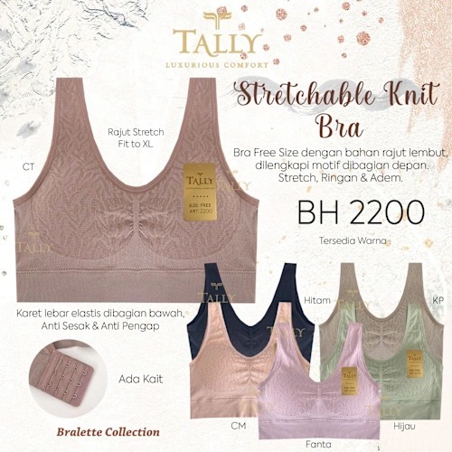 bra sport tally 2200 ada kait belakang bh tally 2200 bra sort tanpa kawat bra rajut