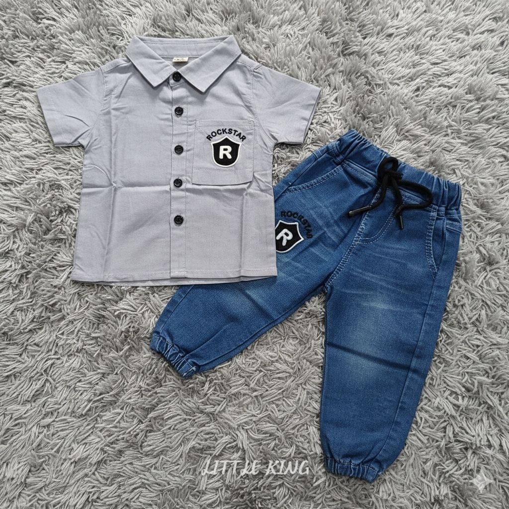 Setelan USON anak laki laki Kaos Bahan Premium Celana Panjang Bahan Soft Jeans_Oneset Anak Laki Laki