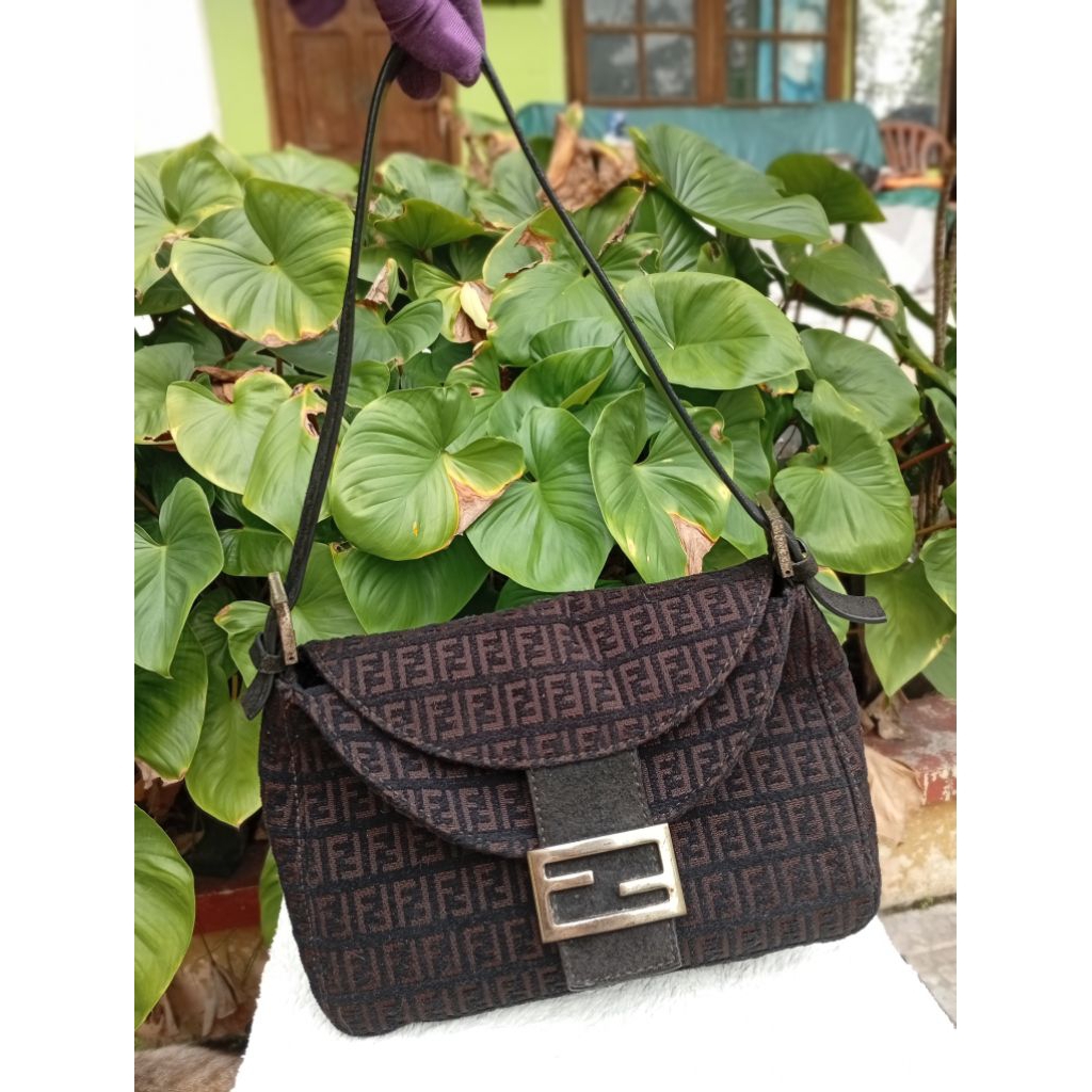 Fendi canvas mama baguette