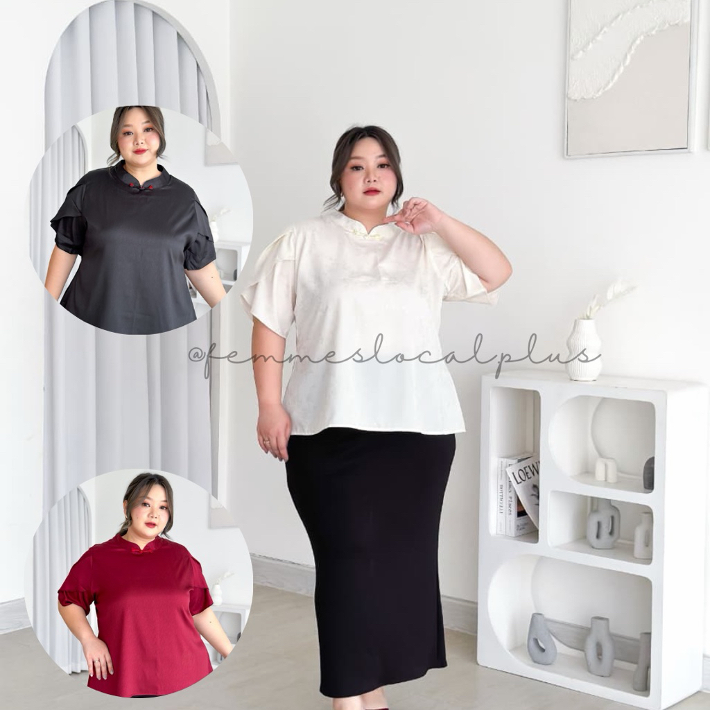 FEMMESLOCAL MOLI TOP BIGSIZE / BAJU CNY BIGSIZE / ATASAN JUMBOSIZE BAHAN PREMIUM / BAJU IMLEK BIGSIZ