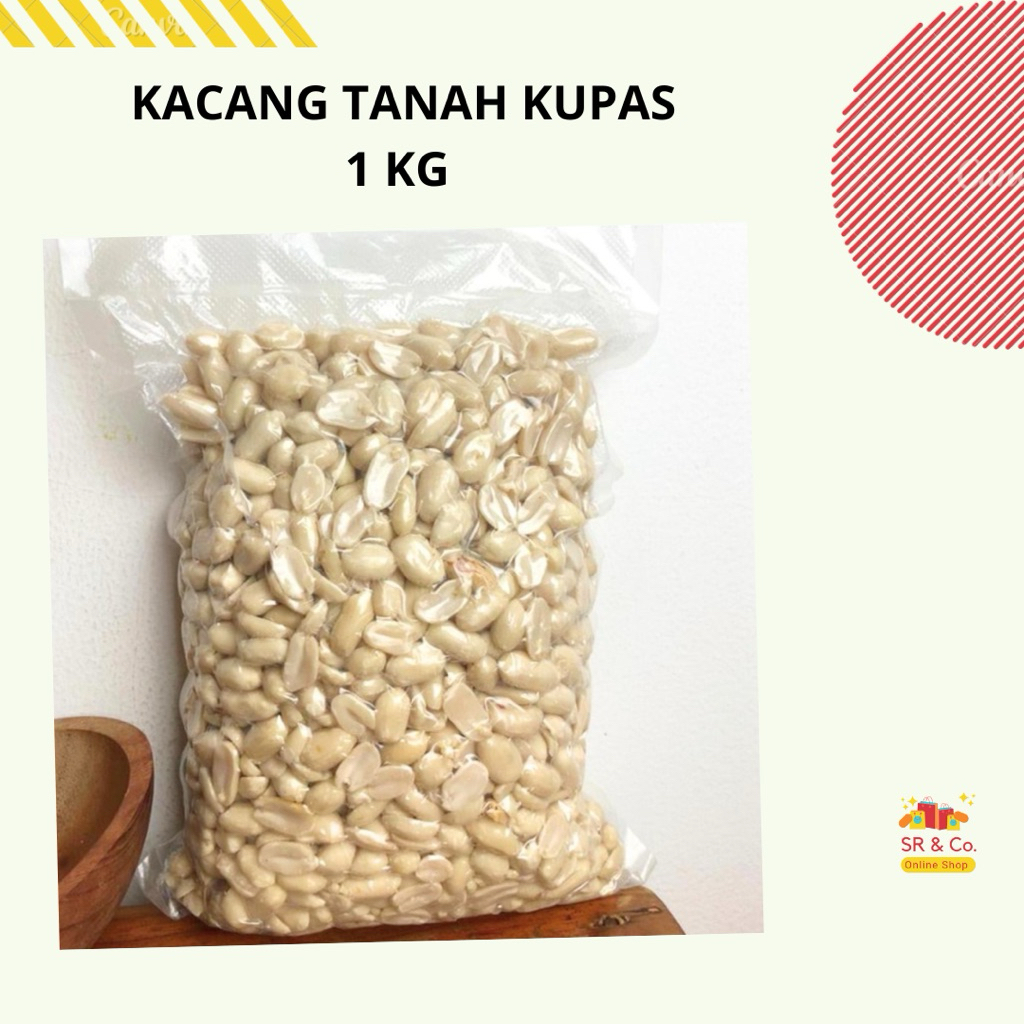 1 KG Kacang tanah mentah kupas besar/Kacang mentah kupas 1 KG
