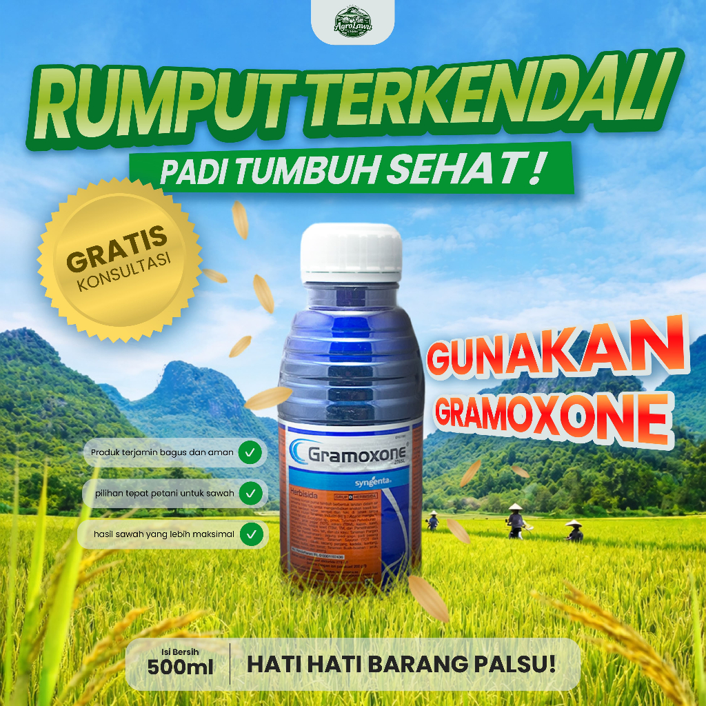 Herbisida Gramaxone Pembasmi/Racun Rumput Daun lebar, Sempit ,Teki