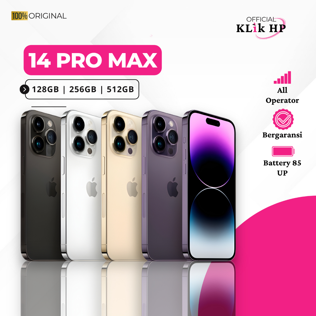 iPhone 14 Pro Max Like New Fullset - Resmi - Bergaransi 128GB 256GB 512GB 1TB