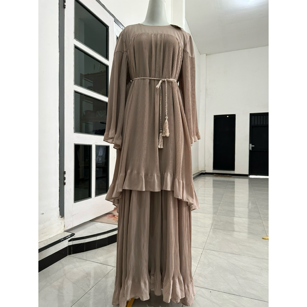 dress sifon chiffon plisket