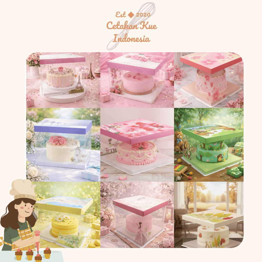 (CKI) PREMIUM Kotak kado transparan / Box mika transparan / Box Kue Mika / Box Kue Tart mika / Box k