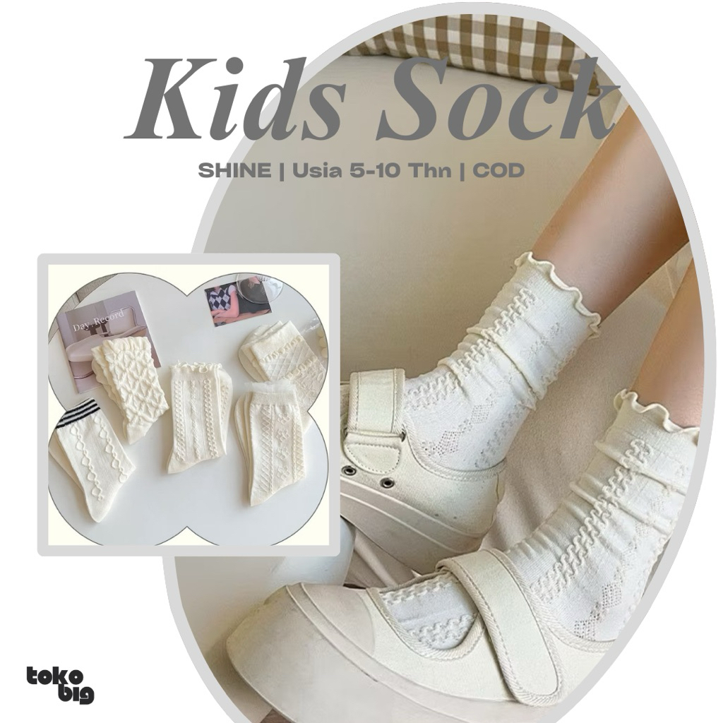 [Tokobig] Shine Kaos Kaki Anak Perempuan Kaos Kaki Anak Polos Putih