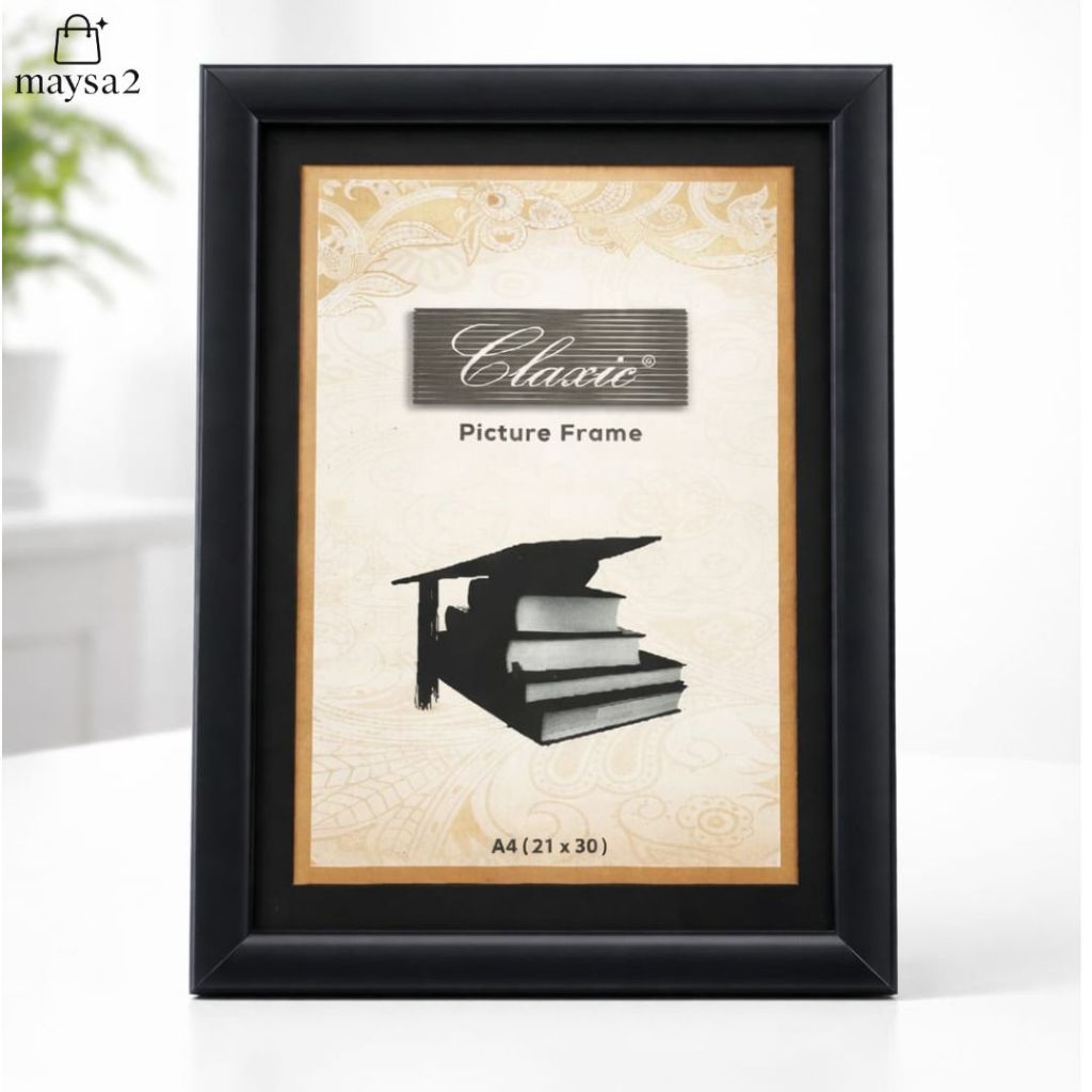 Bingkai Foto A4 21x30 cm Minimalis | Frame A4 | Bingkai Sertifikat / Poster / Foto | Hitam Putih