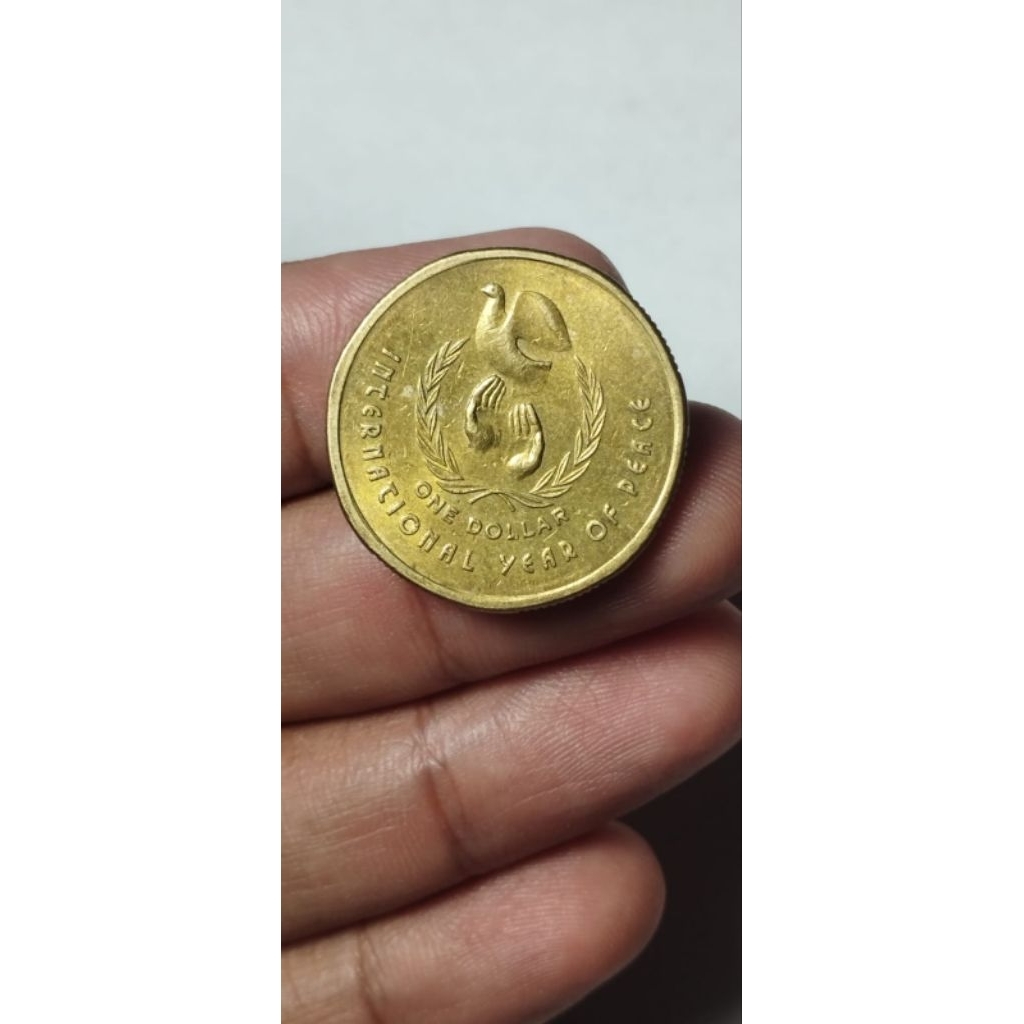 1 Dolar Australia - Potret Elizabeth II ke-3 - Tahun Perdamaian Internasional