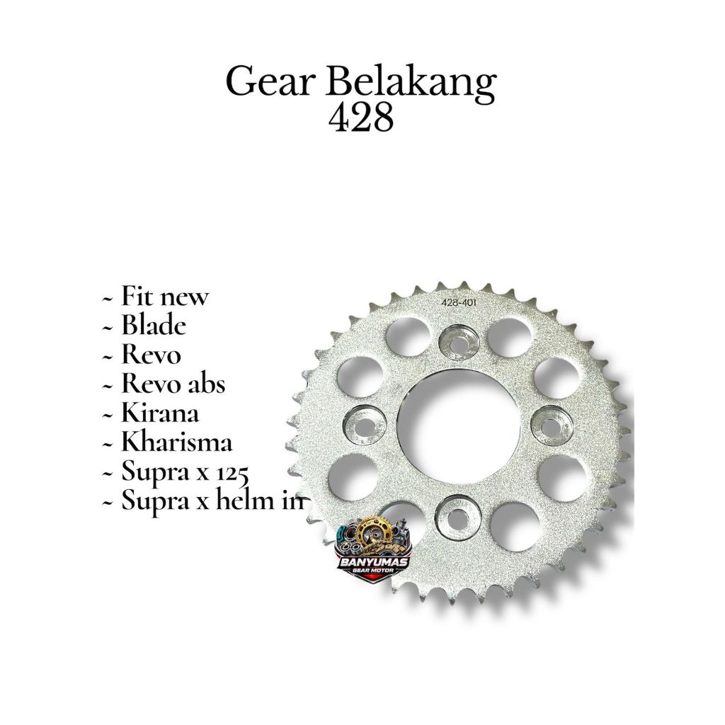 Gear Belakang 428 Kharisma/Supra Fit New/Revo Old/Revo Fit Tajima High Quality model SSS