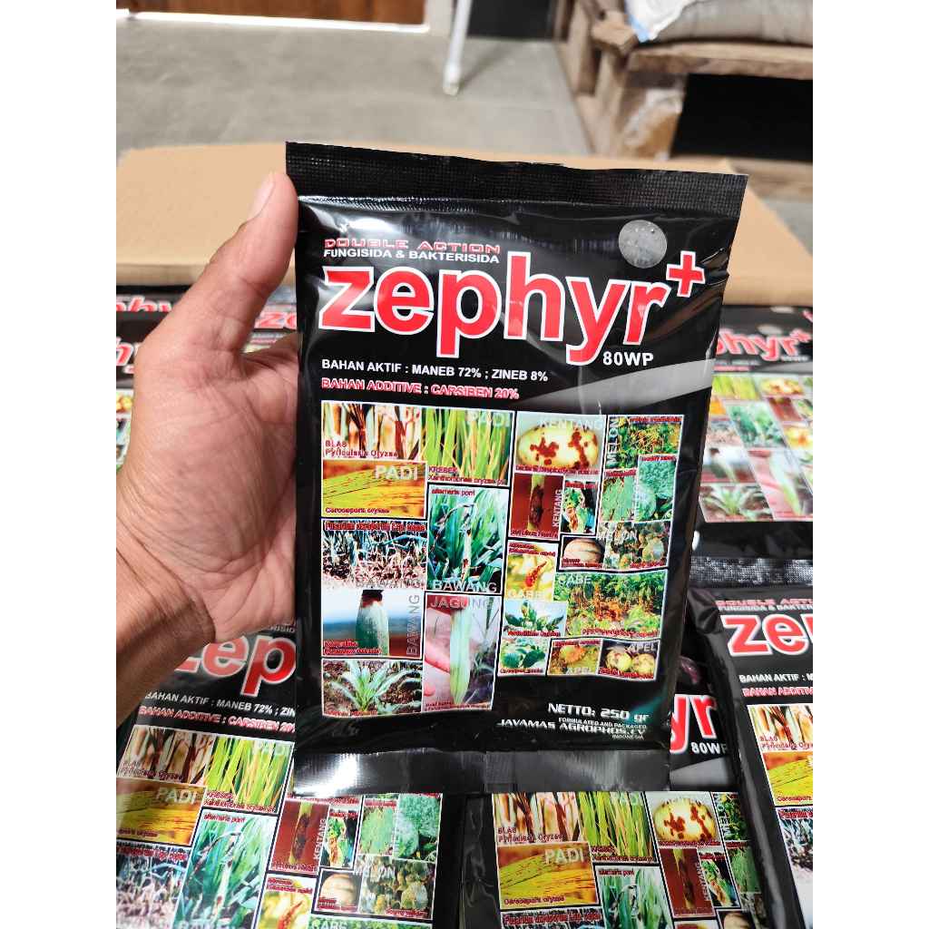 Zephyr+ 250gr Bakterisida Fungisida Kontak Translaminar Bahan Aktif Maneb 72%, Zineb 8%, Carsiben 20