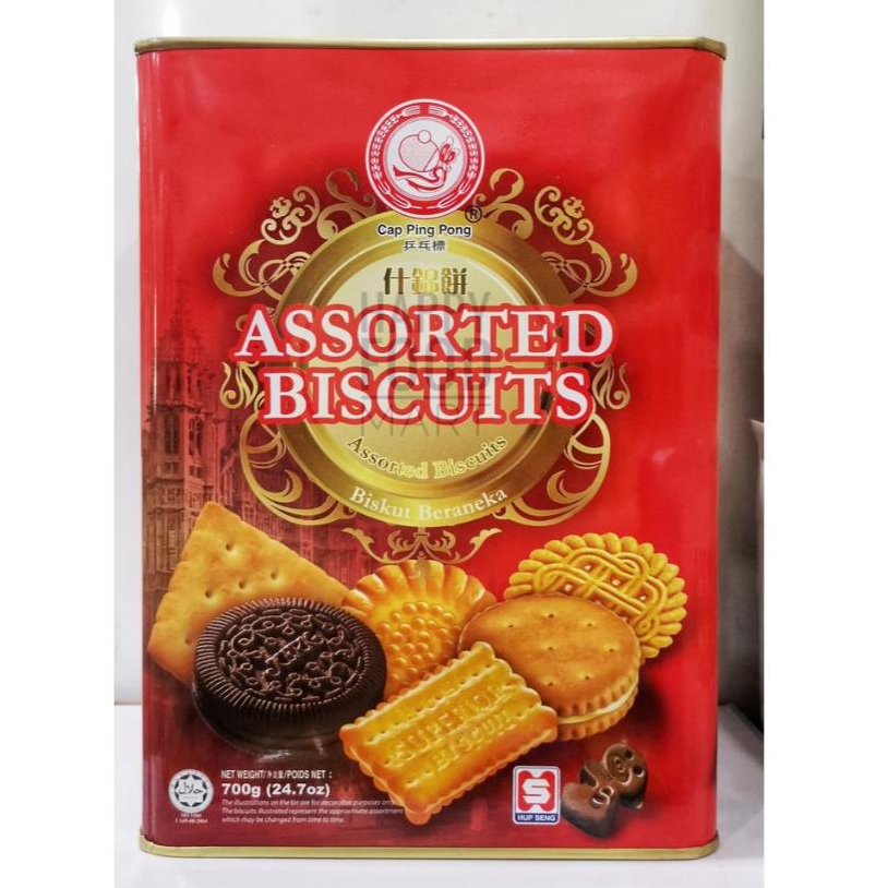 Hup Seng Assorted Biscuits Biskuit Aneka Rasa Kaleng 700gr