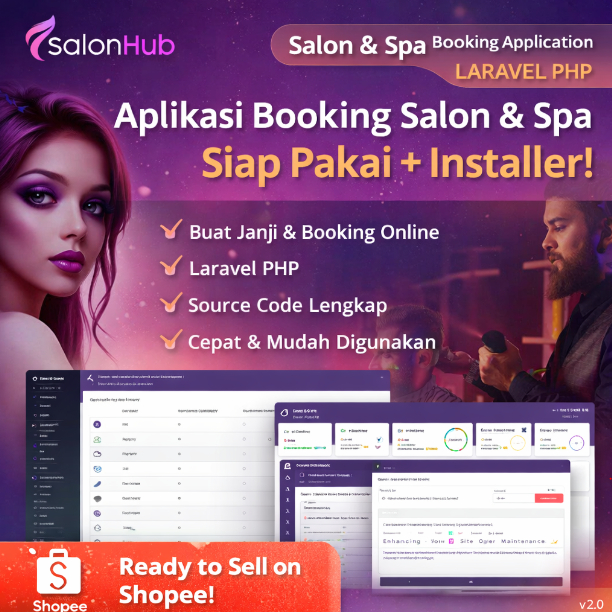 Source Code Aplikasi Booking Salon & Spa - Laravel PHP - Siap Pakai + Installer
