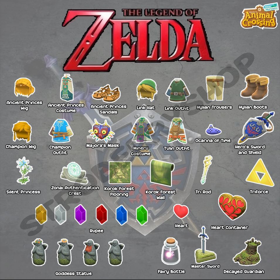 New Items V3 ZELDA SET Free Update Animal Crossing New Horizons ACNH terbaru termurah tercepat