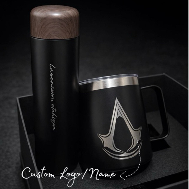 Signature Duo Gift Set Mug Steel + Mini Tumbler Custom – Box Magnet Premium