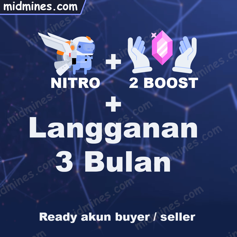 Discord Nitro 3 Bulan - Terima Jadi | 2 MENIT PENGIRIMAN | FULL GARANSI