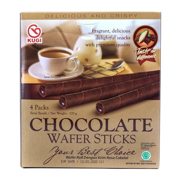 KUGI WAFER STICK CHOCOLATE 320GR