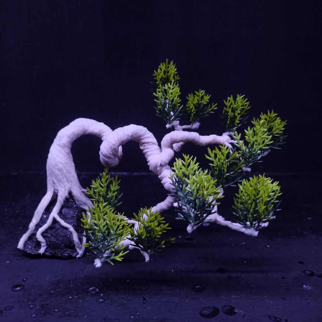 bonsai replika daun pinus bonsai aquascape akuraium