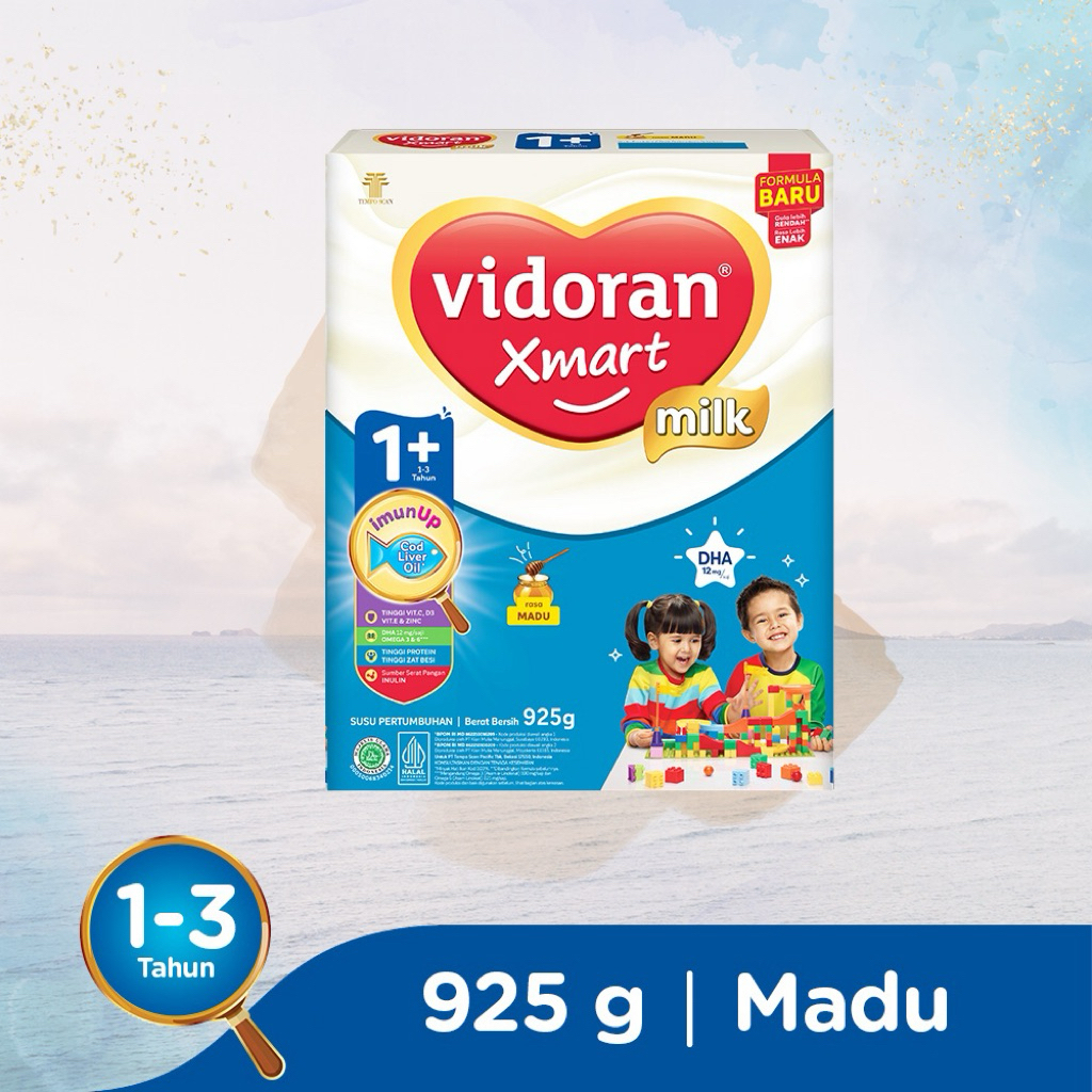 Susu Vidoran XMart 1+ ukuran 925gr ready variant madu  untuk keperluan anak dan bayi