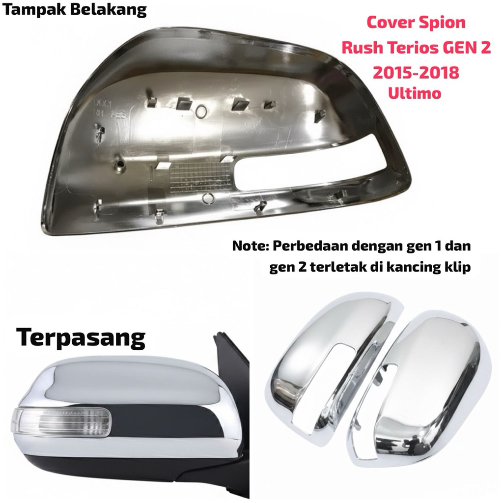 Cover spion toyota rush daihatsu terios gen 2 ultimo tutup batok tempurung spion terrios luxio trd f