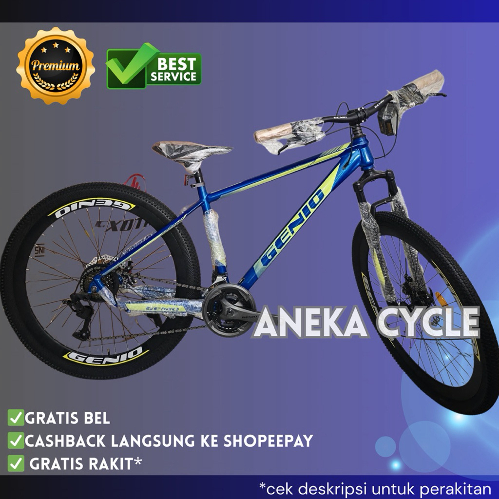 Sepeda Gunung MTB Genio 27,5 M349 Speed 3x8 Frame Besi