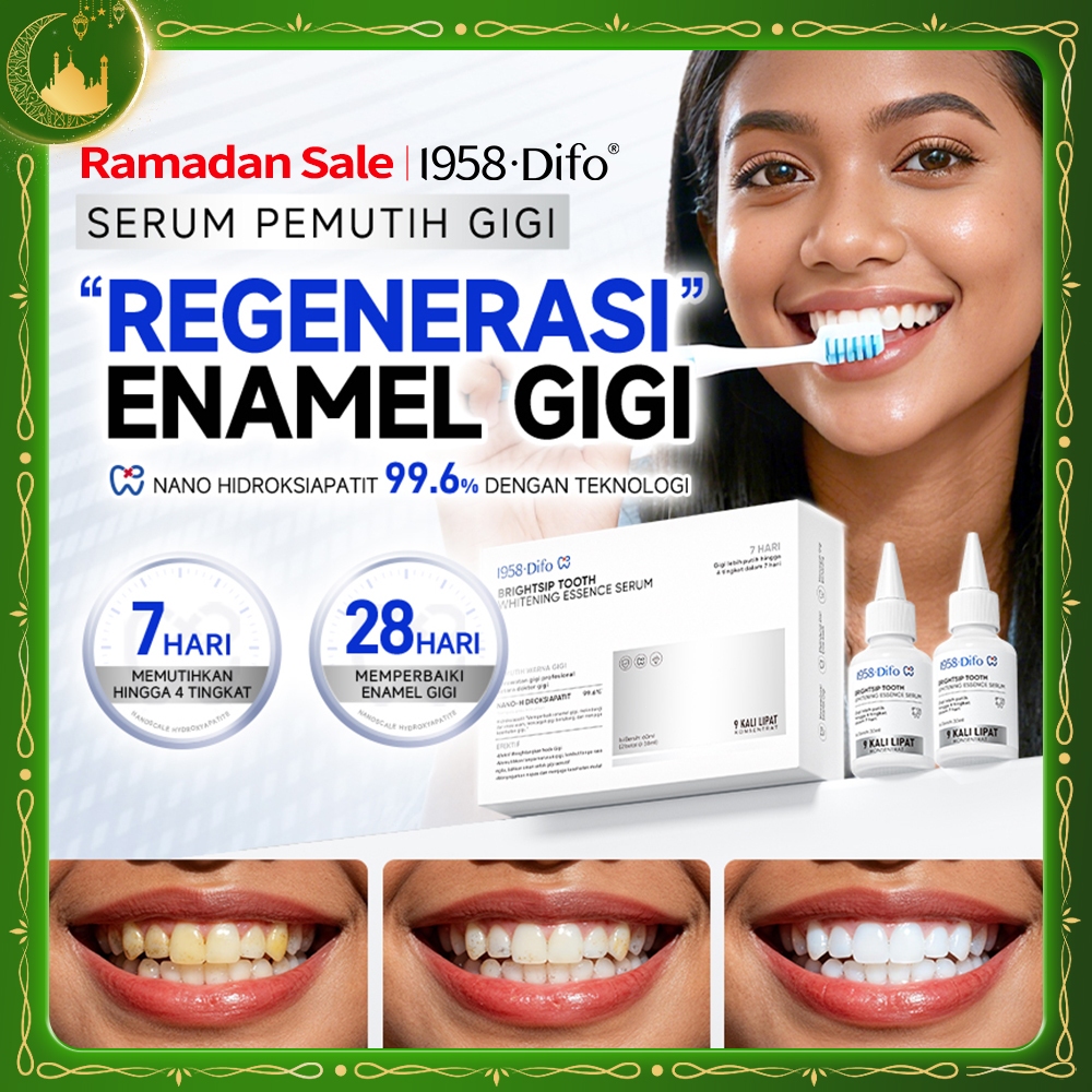 1958DIFO Serum Pemutih Gigi Enamel Repair | Teknologi Pembersih Ganda | Gigi Lebih Bersih