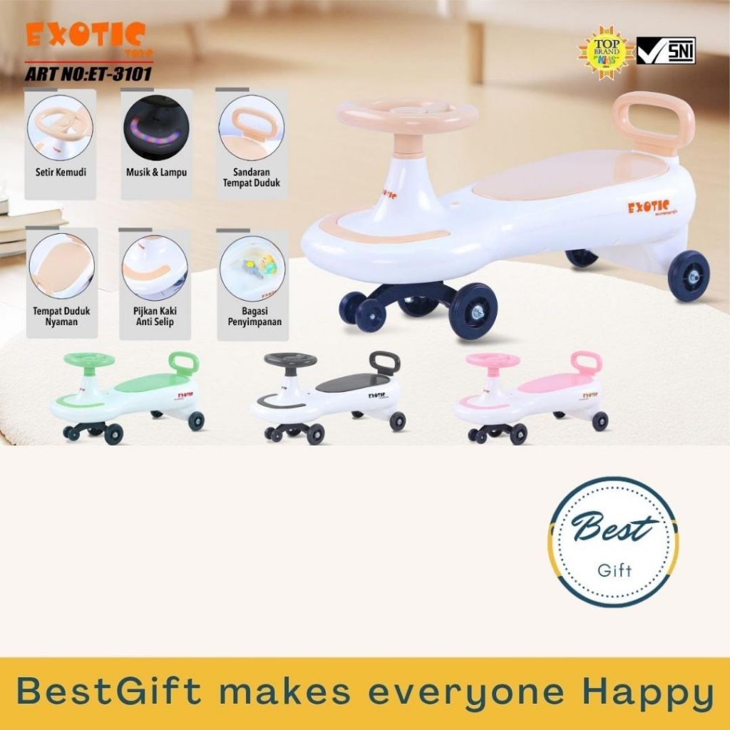 EXOTIC RIDE ON SWING CAR ET-3101 MOBIL GOYANG ANAK MAGIC CAR