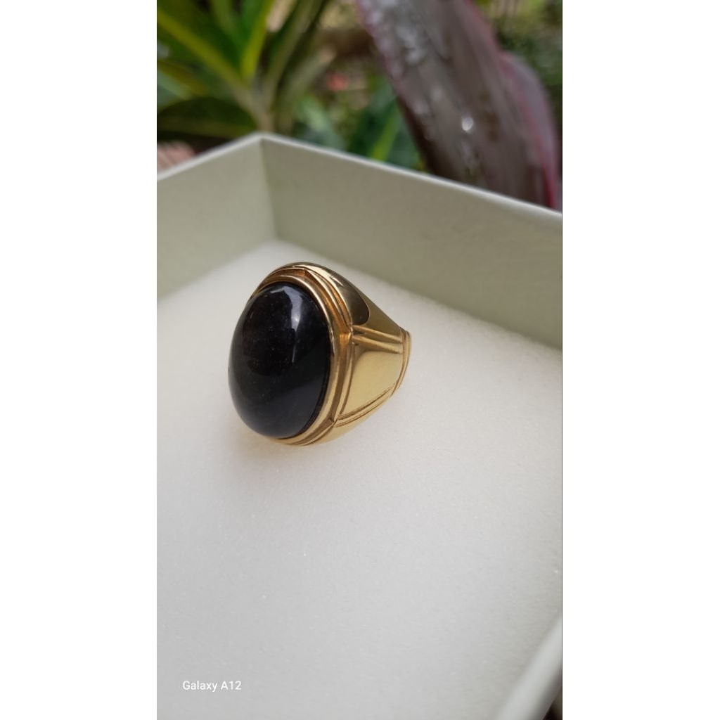 BATU AKIK BULMOON RING TITANIUM