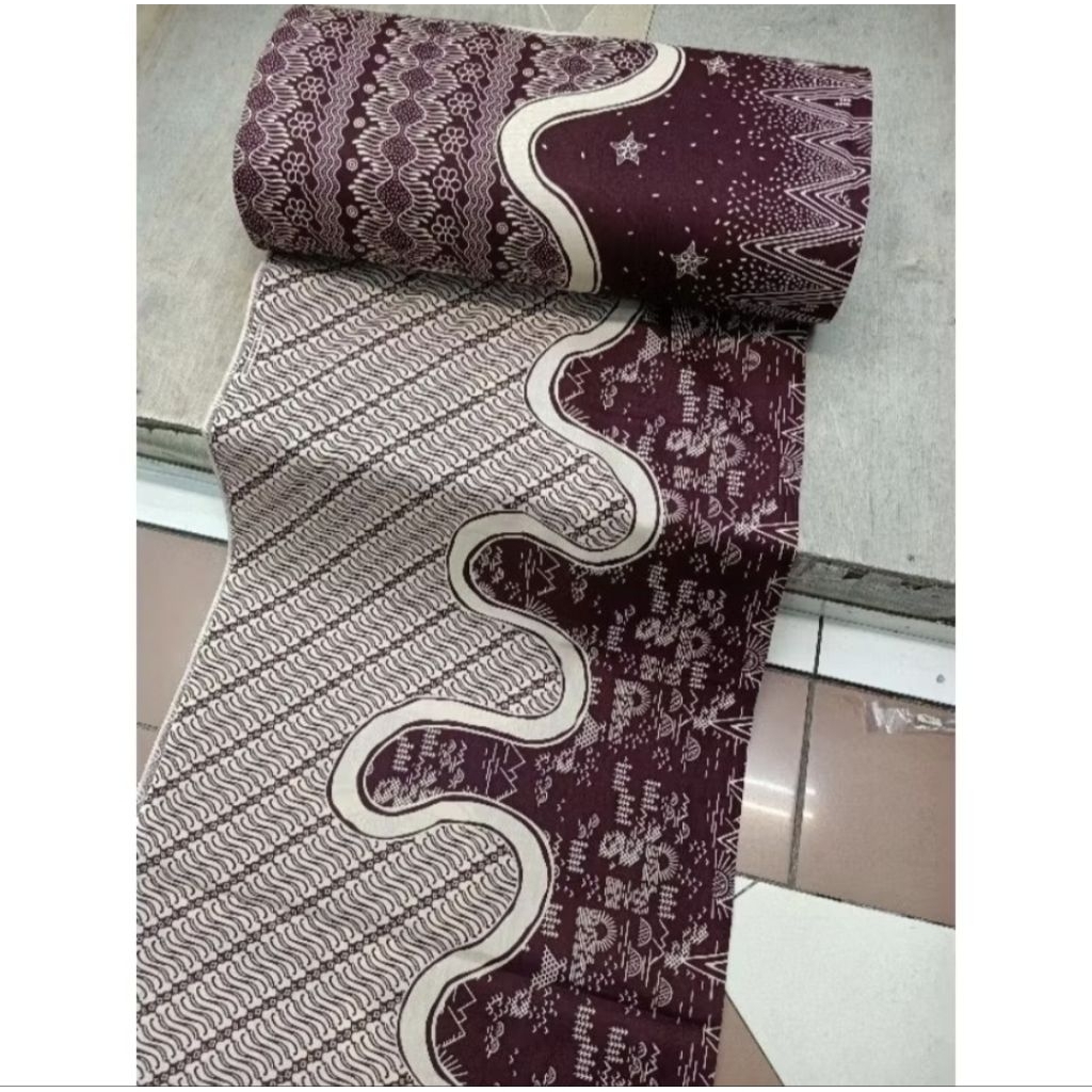 BATIK KATUN BATIK METERAN WARNA BURGUNDY NEW DESIGNE BAKAL KAMEJA