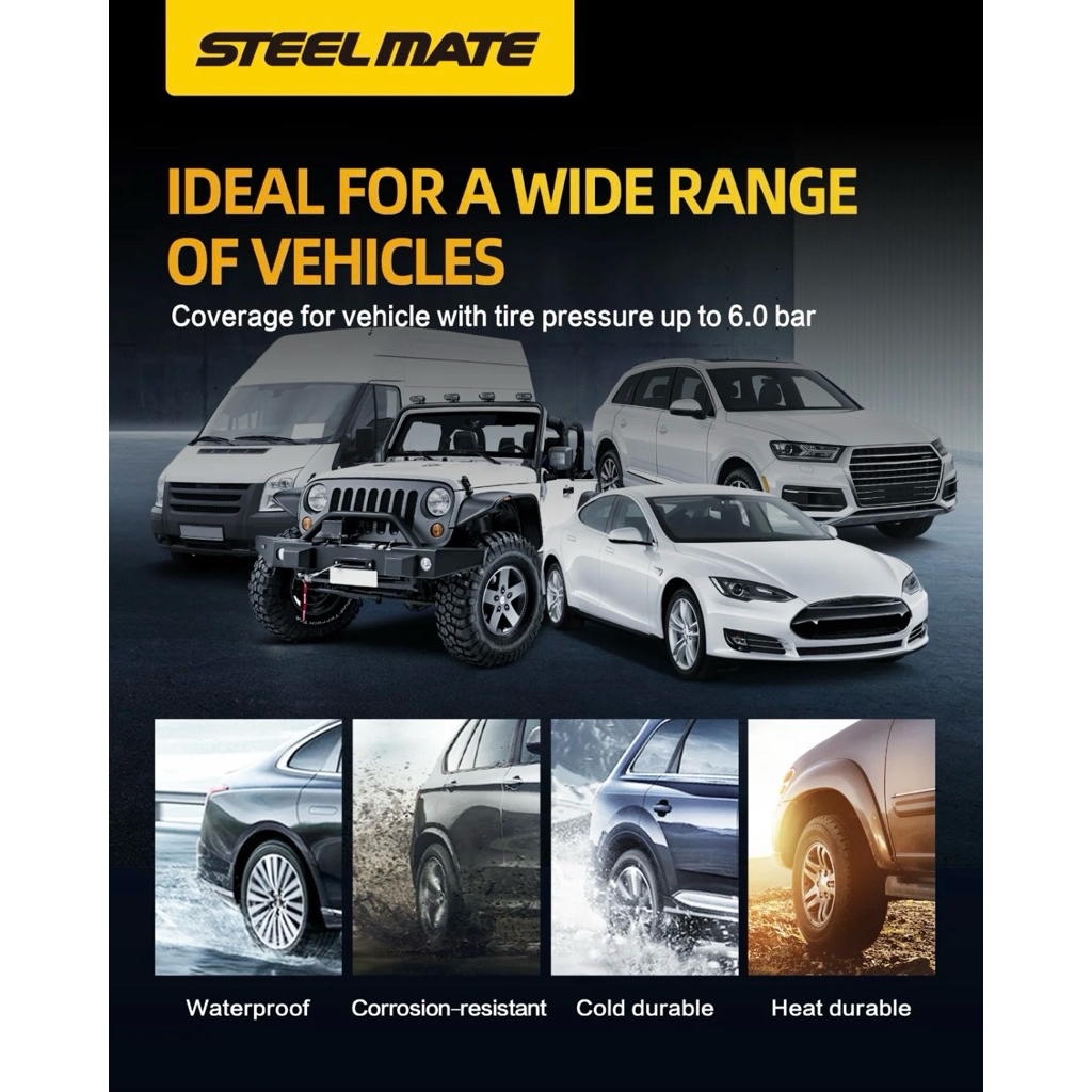 SMART TPMS LCD DISPLAY (Internal Sensor) STEELMATE TYPE S22I (ORIGINAL) GARANSI 1 TAHUN