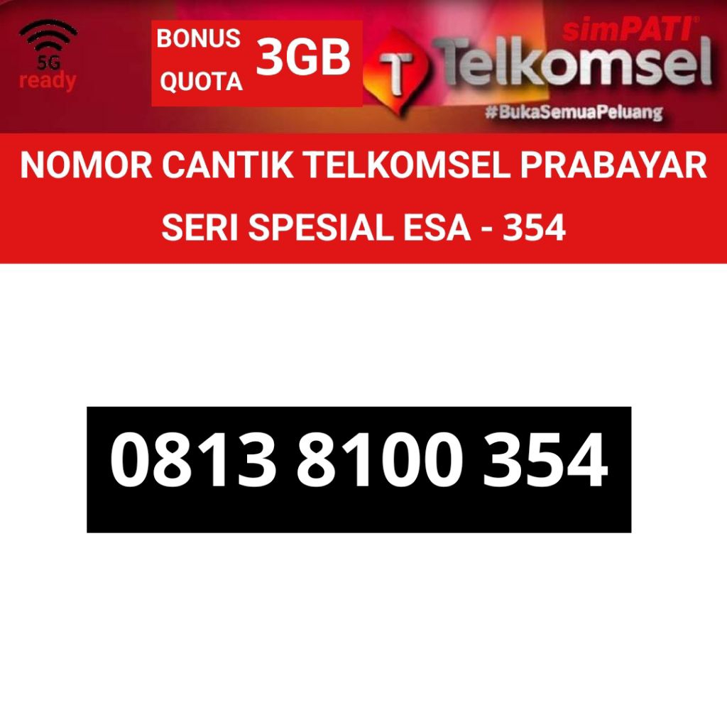 nomer cantik seri ESA 354 telkomsel simpati 4G 5G 11 digit nomer kartu perdana spesial