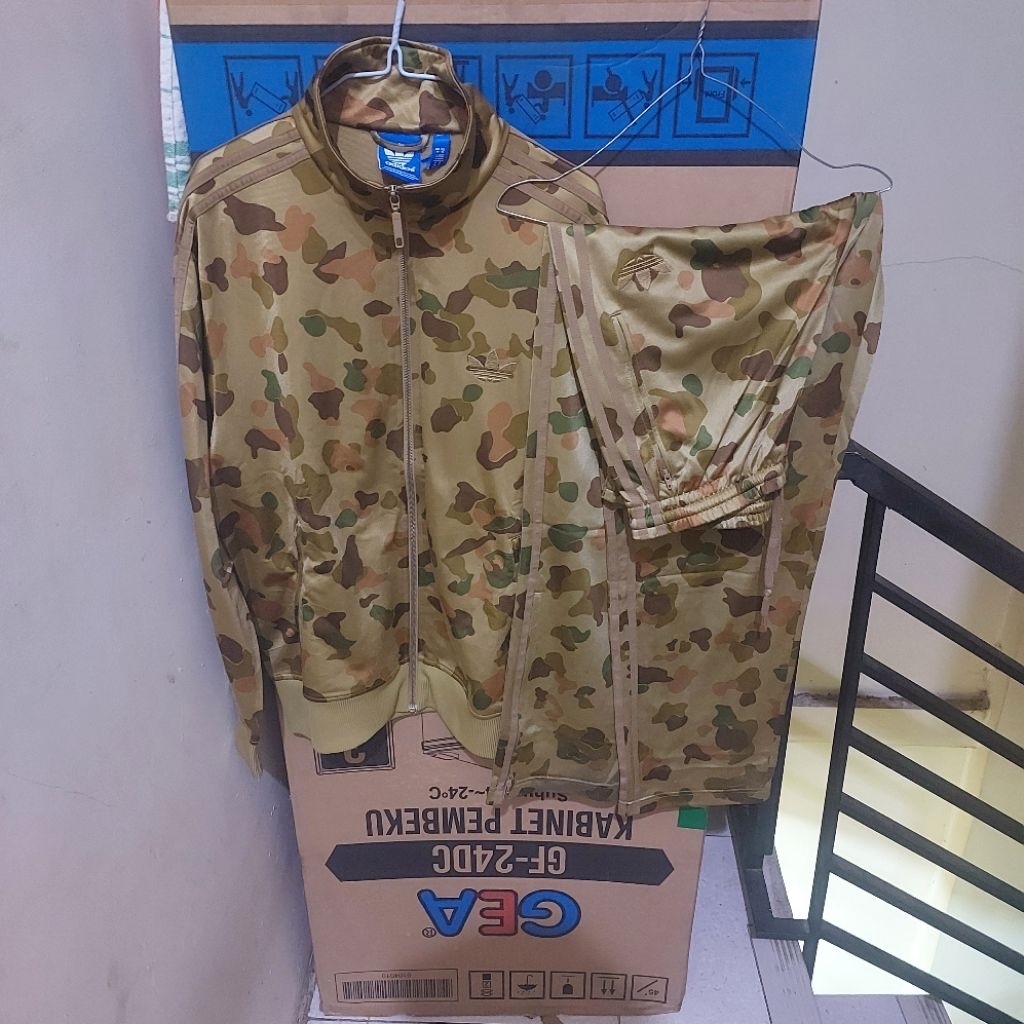 adidas camo tracktop and trackpant