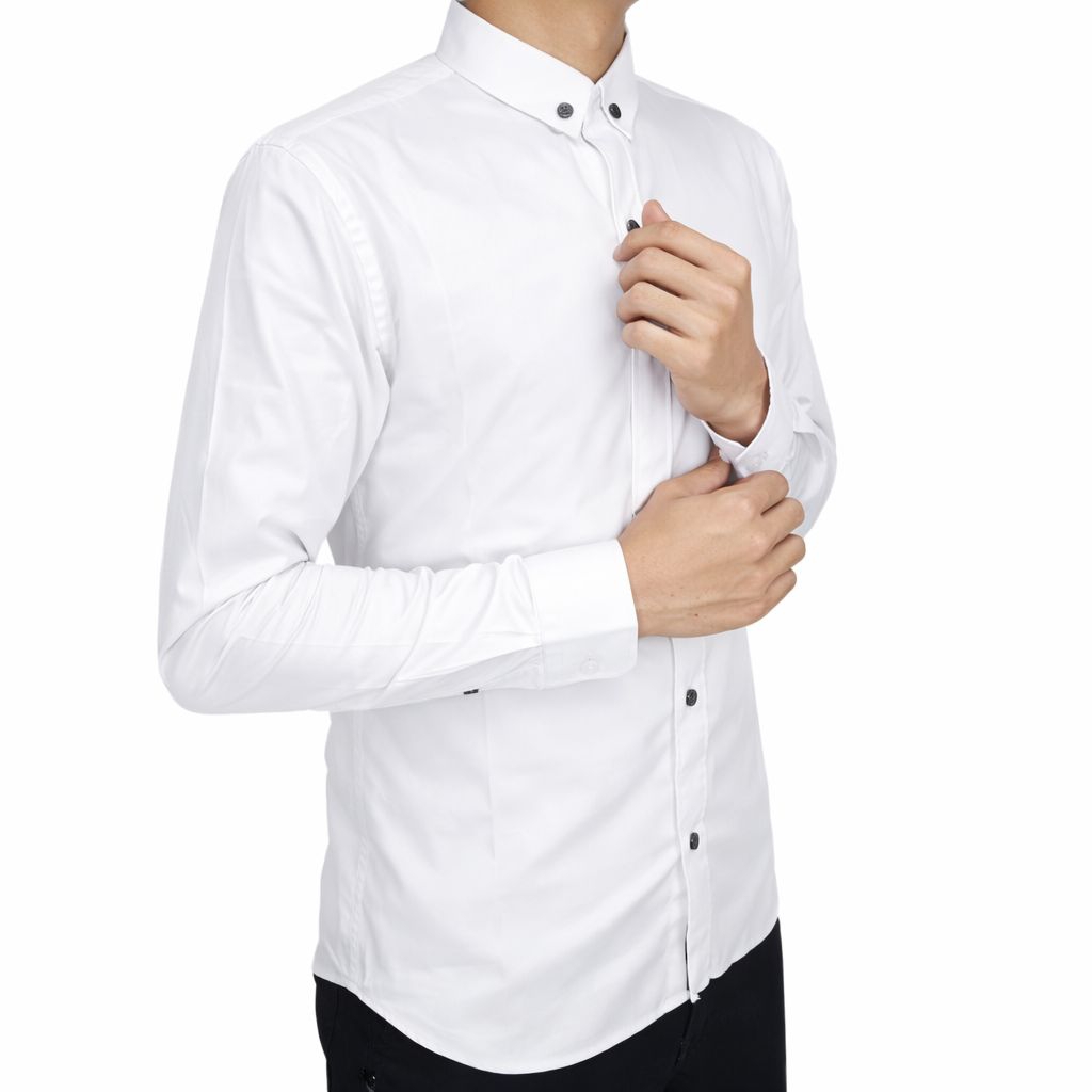 kemeja pria warna putih lengan panjang.hem pria putih
